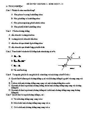 Đề ôn tập chương I Hình học 7  Số 11
